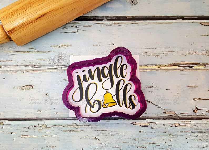 Jingle Bells Hand Lettered Cookie Cutter and Fondant Cutter and Clay Cutter with Optional Stencil,
                      cookie stencil, stencil, baby stencil, letter stencils, stencil designs, custom stencils, xmas cookie cutters, large flamingo cookie cutter, bug cookie cutters, small metal cookie cutters, spade cookie cutter, curious george cookie cutter, christmas themed cookie cutters, music note fondant cutter,
                      