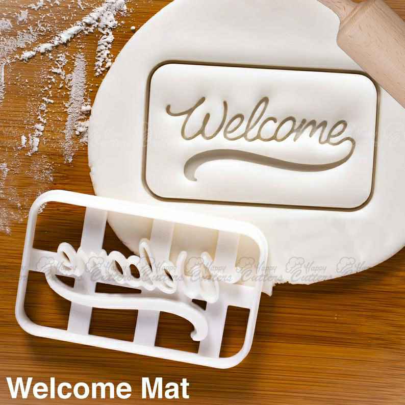 Welcome Mat cookie cutter |  biscuit cutters love housewarming party invitation dessert new House Key front door sweet home lock,
                      house cookie cutter, gingerbread house cookie cutters, gingerbread house cutters, house cutter, house shaped cookie cutter, gingerbread house cutter set, sun cookie cutter, plastic pastry cutters, husky cookie cutter, mermaid cutter, nintendo cookie cutters, cutter craft cookie cutters, trump cookie cutter, small leaf cookie cutter,
                      