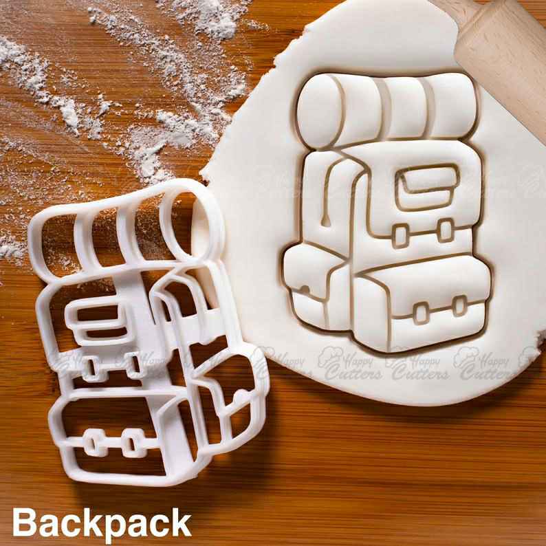 Backpack Cookie Cutter |  biscuit cutters camping party outdoor adventure hunt backyard summer birthday campout countryside,
                      beach cookie cutters, beach themed cookie cutters, beach ball cookie cutter, summer cookie cutters, holiday cookie cutters, holiday cookie cutter set, elephant fondant cutter, unicorn biscuit cutter, woodland creature cookie cutters, car cookie cutter, alpaca cookie cutter, automatic cookie cutter, linzer cookie cutters michaels, custom cookie stamp,
                      