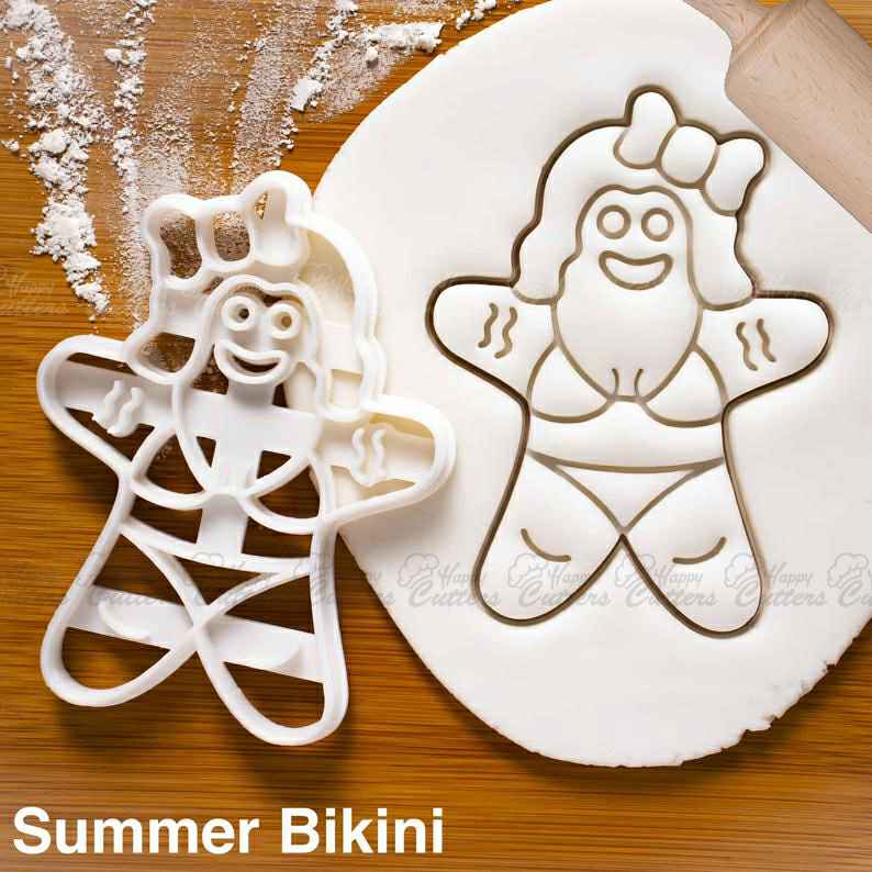 Bikini Gingerbread Woman cookie cutter |  biscuit cutters beach summer picnic party nautical vacation festival caribbean backyard, gingerdead men, gingerbread cookie cutters, gingerbread man cookie cutter, gingerbread man cutter, gingerbread house cookie cutters, gingerbread cutter, vintage metal cookie cutters, round metal cookie cutters, rare cookie cutters, baby feet fondant cutter, vintage cookie stamps, pinata cookie cutter, lacrosse stick cookie cutter, handmade cookie cutters, happy cutters, best cookie cutters