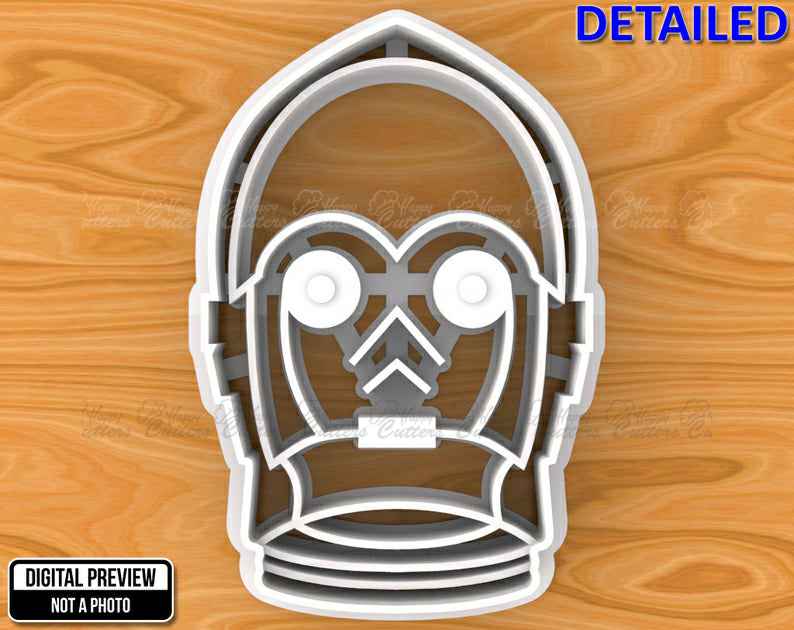 C-3PO (See-Threepio)  Droid  Detailed Or Outlined Star Wars Cookie Fondant Cutter, Selectable sizes SKU1163,
                      star wars cookie cutters, star wars fondant cutters, star wars cookie, star wars cutters, star wars clay cutters, star wars, 70 cookie cutter, spoon shaped cookie cutter, fattigmann cutter, animal cutters, moon and star cookie cutters, pig face cookie cutter, t shirt cookie cutter, avengers cookie cutter,
                      