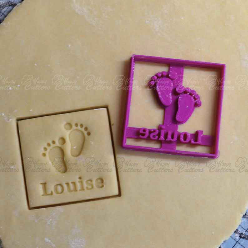 Baby Feet with first name. Customizable Babyshower Room-Taker - Babyshower Room Taker - Birth Room Taker,
                      custom, custom cookie cutters, custom fondant cutters, custom made cookie cutters, custom cookie stamp, custom metal cookie cutters, music cookie cutter, sugar belle cookie cutters, peppa pig cookie cutter, australian cookie cutters, backpack cookie cutter, dinosaur fossil cookie cutters, fairy cookie cutter, bone biscuit cutter,
                      