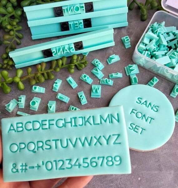 letter fondant stamps